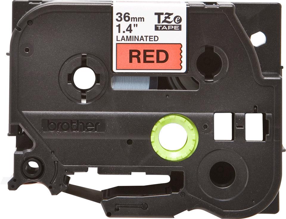 Oriģinālā Brother TZe461 melnas drukas sarkana uzlīmju lentes kasete, 36mm plata 2